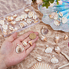 35Pcs 5 Styles Natural Mixed Shell Copper Wire Wrapped Pendants PALLOY-HS00027-3