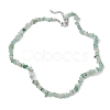Natural Green Aventurine Chip Beaded Necklace NJEW-JN04615-14-4