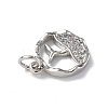 Brass Micro Pave Cubic Zirconia Charms ZIRC-F131-18P-3