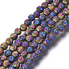 Electroplated Natural Lava Rock Beads Strands G-S352-30A-02-1