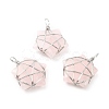 Natural Rose Quartz Pendants G-D458-07P-09-RS-1