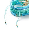 Round Stone & Polymer Clay Heishi Beads Stretch Bracelets Sets BJEW-JB07436-10