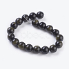 Natural Golden Sheen Obsidian Beads Strands X-G-C076-10mm-5-2