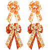 4Pcs 2 Style Pumpkin Pattern Ployester Bowknot Display Decoration DIY-CA0004-37-1