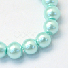 Baking Paint Pearlized Glass Pearl Round Bead Strands HY-Q330-8mm-45-2