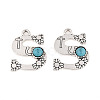 Synthetic Turquoise & Alloy Pendants PALLOY-H146-01AS-S-1
