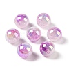 UV Plating Opaque Crackle Two-tone Acrylic Beads X1-MACR-C032-01D-1