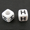 Letter Acrylic European Large Hole Beads OPDL-R050-10mm-H-1