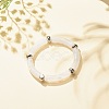 White Acrylic Curved Tube Chunky Stretch Bracelet with CCB Plastic for Women BJEW-JB08126-01-2