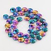 Electroplate Non-magnetic Synthetic Hematite Flat Round Bead Strands G-L368-05E-2