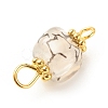 Natural Agate Connector Charms PALLOY-JF01587-04-5