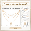 1Pc Zinc Alloy Disc Rectangle Pendant 3 Layer Necklaces NJEW-LP0009-58-2