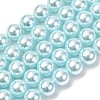 Electroplated Shell Pearl Beads Strands BSHE-G041-8mm-03-1