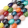 Pearl Luster Plated Glass Bead Strands X-EGLA-E037-PL08-1