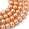 Baking Paint Pearlized Glass Pearl Round Bead Strands HY-Q003-4mm-33-1