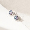 925 Sterling Silver Moissanite Rhinestone Stud Earrings EJEW-U042-05P-03-4