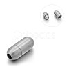 Tarnish Resistant Matte 304 Stainless Steel Barrel Magnetic Clasps with Glue-in Ends STAS-E089-06A-1