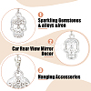 Skull Alloy Rhinestone Car Pendant Decoration HJEW-AB00406-5