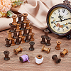 30Pcs 2 Colors Wooden Empty Spools for Wire TOOL-ME0001-04-4