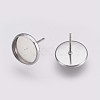 Non-Tarnish 202 Stainless Steel Stud Earring Settings X-STAS-I088-E-03P-2