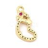 Rack Plating Brass Pave Cubic Zirconia Pendants KK-R150-10G-01-2