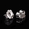 Rhodium Plated 925 Sterling Silver Friction Ear Nuts STER-L063-09P-4