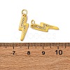 Brass Micro Pave Clear Cubic Zirconia Pendants ZIRC-A019-12G-A-3