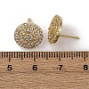 Brass Micro Pave Clear Cubic Zirconia Flat Round Stud Earrings EJEW-H165-05G-5