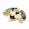 Rack Plating Alloy Enamel Big Pendants ENAM-N056-395-G-3
