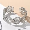 Electrophoresis Iron Cuff Bangles for Women BJEW-M057-02P-4
