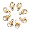Ion Plating(IP) 304 Stainless Steel Lobster Claw Clasps X-STAS-H353-B-02G-1