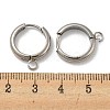 Tarnish Resistant 201 Stainless Steel Huggie Hoop Earring Findings STAS-P283-01Z-P-3