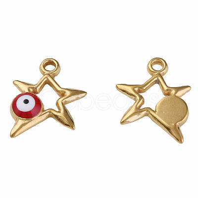 304 Stainless Steel Enamel Pendants STAS-N087-51-01G-1