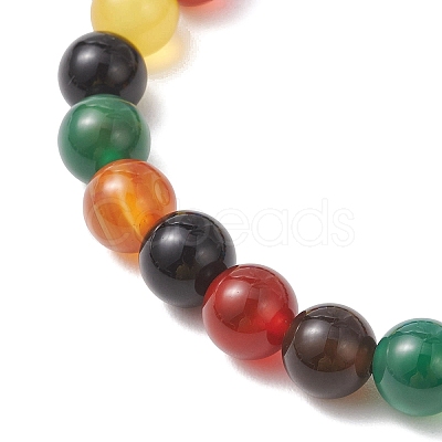 Natural Agate Beaded Stretch Bracelets for Women BJEW-JB12963-1