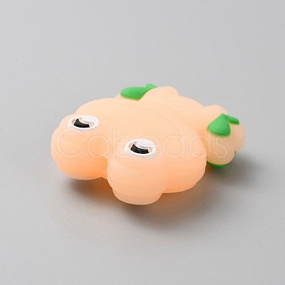 Frog Luminous Food Grade Eco-Friendly Silicone Beads LS-SIL-WH0003-12G-1