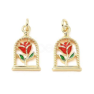 Brass Enamel Pendants KK-L237-009G-1