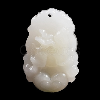 Natural White Jade Carved Pendants G-S384-01D-1