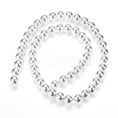 Electroplate Non-magnetic Synthetic Hematite Beads Strands G-Q466-4mm-02-1