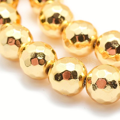 Electroplate Non-magnetic Synthetic Hematite Beads Strands G-L485-02B-G-1