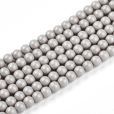 Baking Paint Pearlized Glass Pearl Bead Strands HY-N002-3mm-B05-1