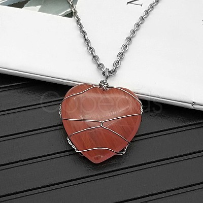 Watermelon Stone Glass Pendant Necklaces CY8832-13-1