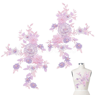2Pcs Lace Embroidery Sewing Fiber DIY-ME0001-42C-1