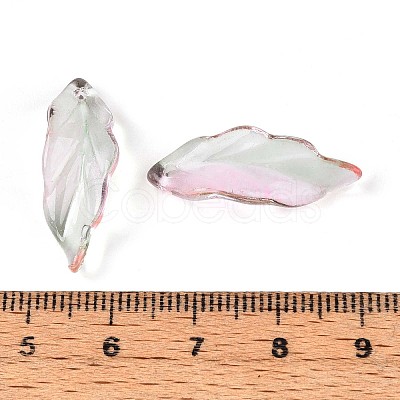 Baking Paint Transparent Glass Pendants DGLA-N014-02D-1