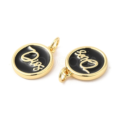 Real 16K Gold Plated Brass Enamel Pendants X-ZIRC-L103-058G-1