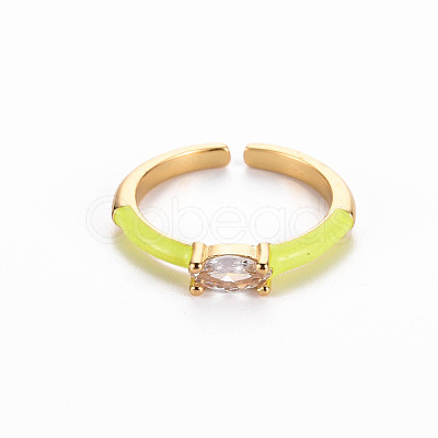 Brass Enamel Cuff Rings RJEW-T016-29J-NF-1