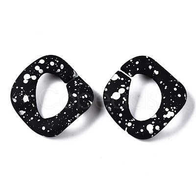 Spray Painted CCB Plastic Linking Rings CCB-Q091-019B-1