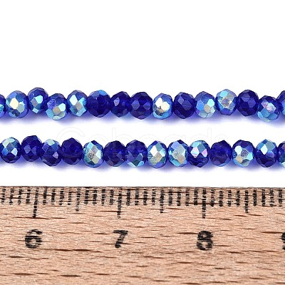 AB Color Plated Transparent Glass Rondelle Beads Strands EGLA-T029-2mm-10Q-1