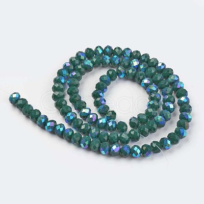 Electroplate Opaque Solid Color Glass Beads Strands EGLA-A034-P4mm-L06-1