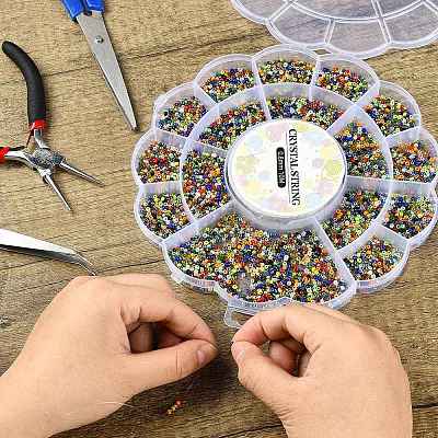 17 Grids Flower Plastic Bead Containers AJEW-YWC0001-06-1