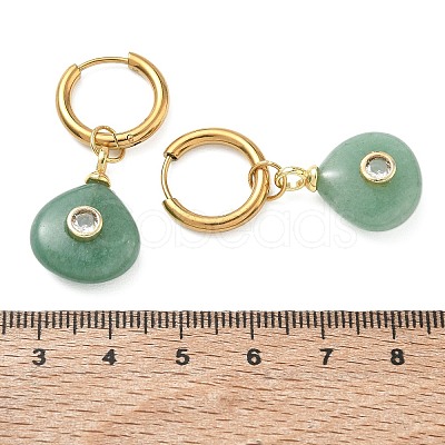 Stainless Steel with Natural & Synthetic Mixed Gemstone Dangle Earrings EJEW-JE07521-1